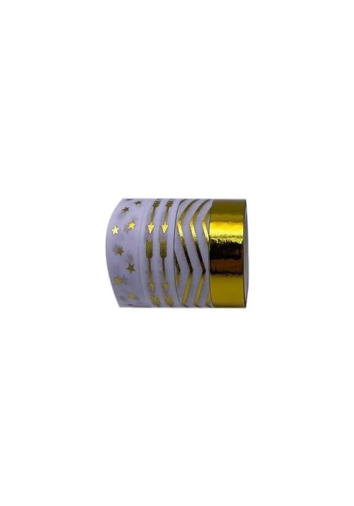 DAISO Gold Foil Stamped Masking Tape - 15mm x 3m